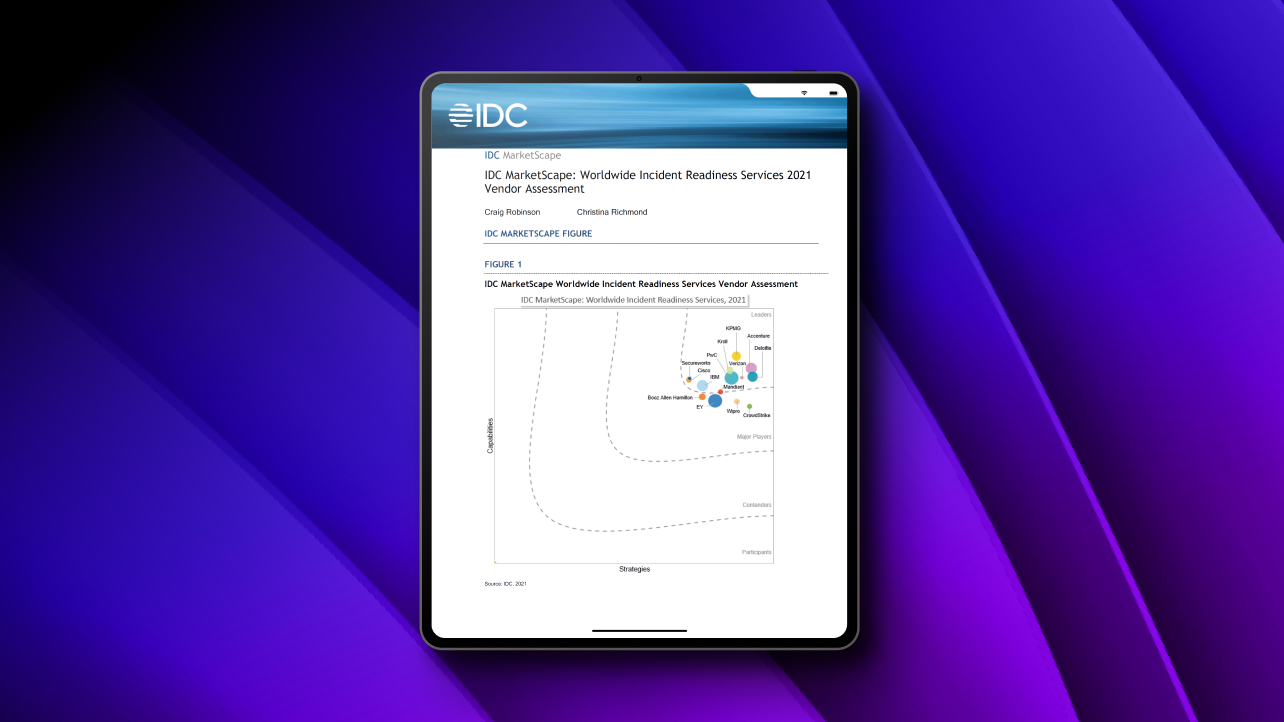 IDC MarketScape: Worldwide Incident Readiness Services 2021 Assessment