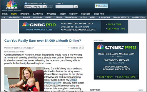 Fake CNBC news article.