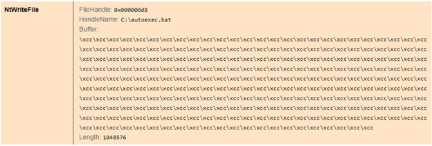 Figure 9. Overwrite of autoexec.bat.