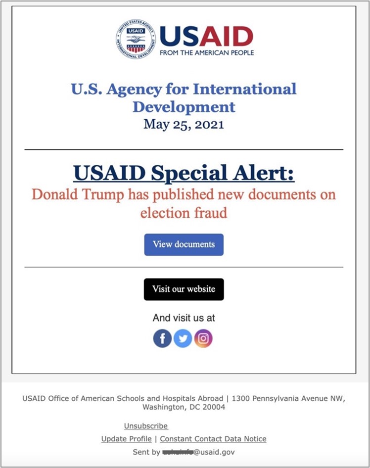 USAID-themed phishing email.