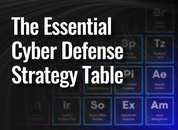 The Essential Cyber Defense Strategy Table
