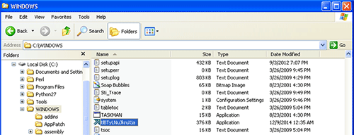 Figure 3. Default location for dropped Dyre files. (Source: Dell SecureWorks)