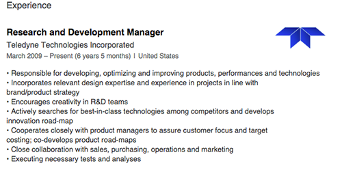 Figure 1. Example Leader LinkedIn profile created by TG-2889. (Source: Dell SecureWorks)