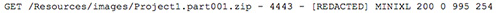 Figure 16. Example GET request from IIS log. (Source: Dell SecureWorks)