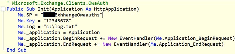 Figure 1. Configuration file from OwaAuth.dll.