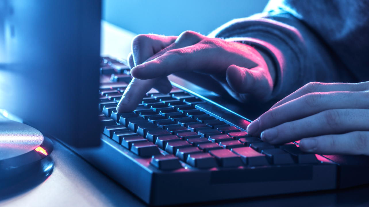 hands laptop